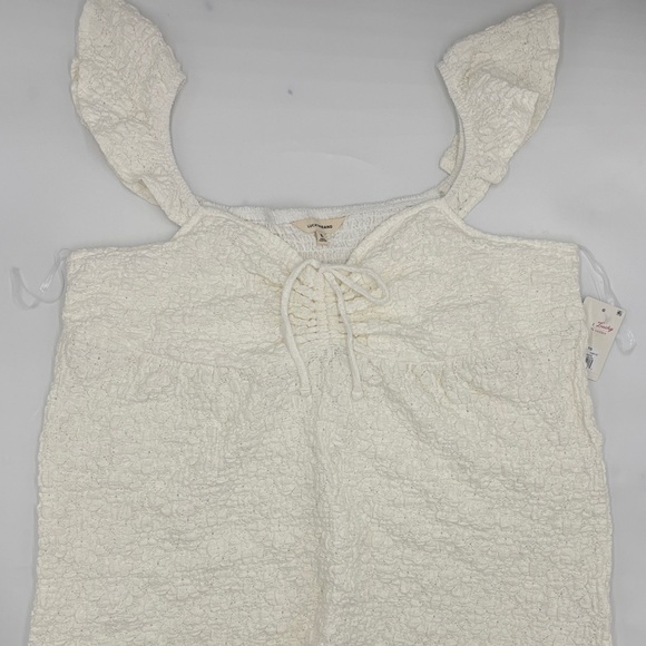 Lucky Brand Tops - Lucky Brand Textured Babydoll Top in Bright White